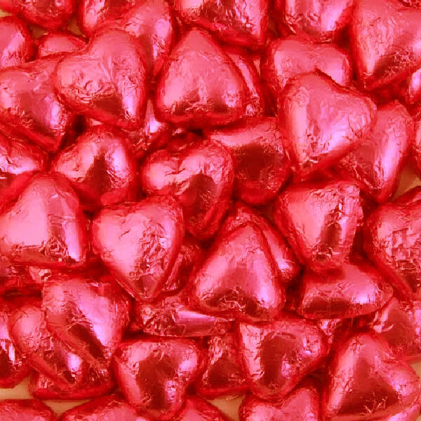 Red Milk Chocolate Hearts