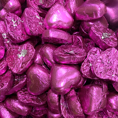 Purple Milk Chocolate Wrapped Hearts