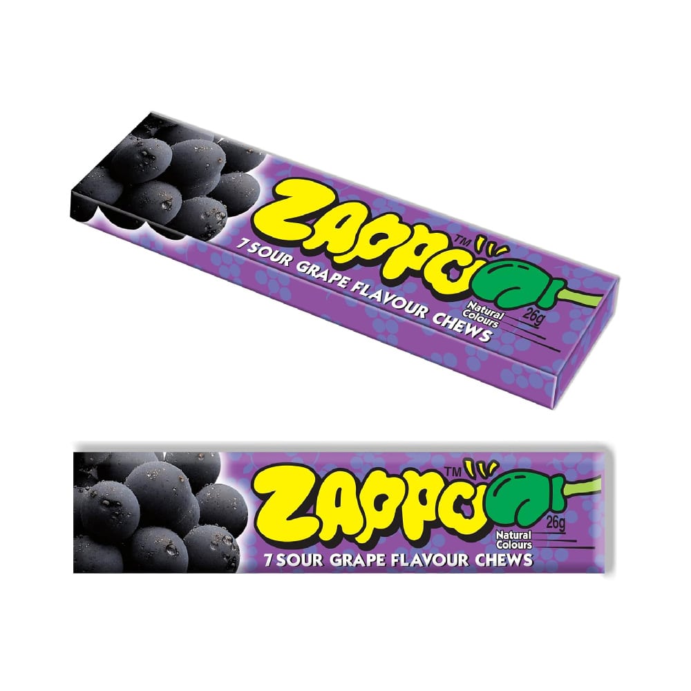 Zappo - Sour Grape Flavoured Chews - Pieces - Grape - 29 g