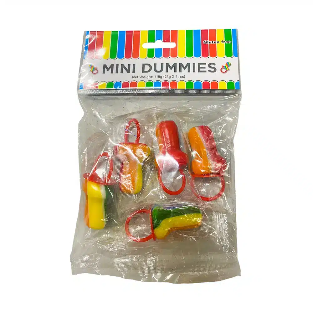 5 pack Rainbow Dummy Lolly Pops individually wrapped