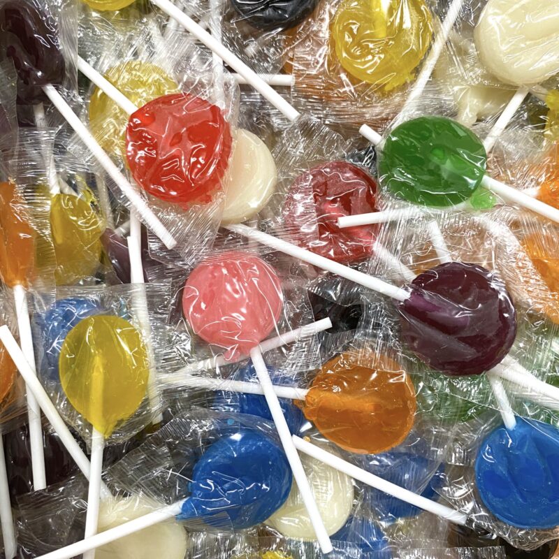 Round Flat Assorted Lollipops