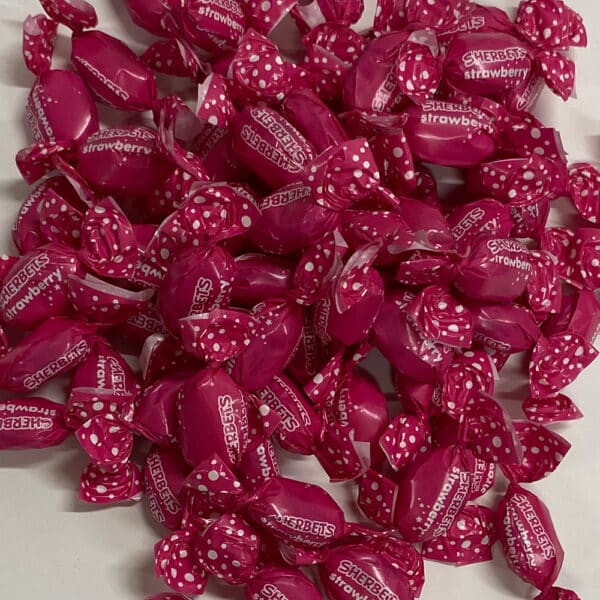 Strawberry Sherbet Shots Wrapped Candy